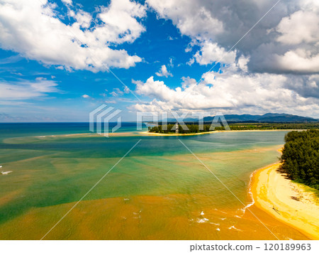 Nature sea beach background,High angle view waves seascape nature view 120189963