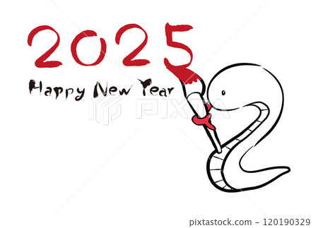 2025年新年賀卡,手寫書法,蛇2024年初 2025年新年賀卡,手寫書法,蛇2024年初 120190329