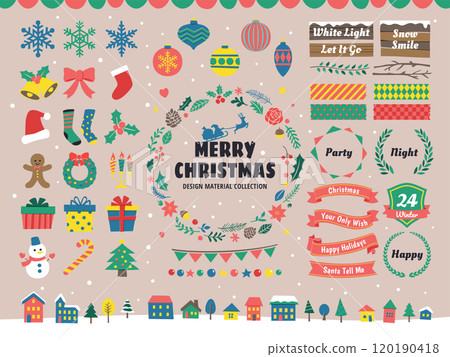 Christmas decorations, frames and illustrations set 120190418