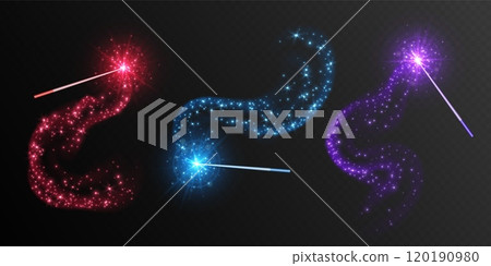 Magic wands with smoke and sparkles. Magic wands with smoke and sparkles. 120190980