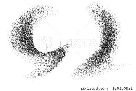 Dotwork abstract shapes, black grain texture, Abstract stipple sand effect, gradient from dots. Dotwork abstract shapes, black grain texture, Abstract stipple sand effect, gradient from dots. 120190981