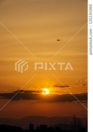 Sunset view from the top of the hill 120191068