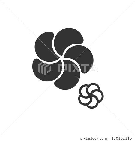 Twisted plum icon (black and white) 120191110