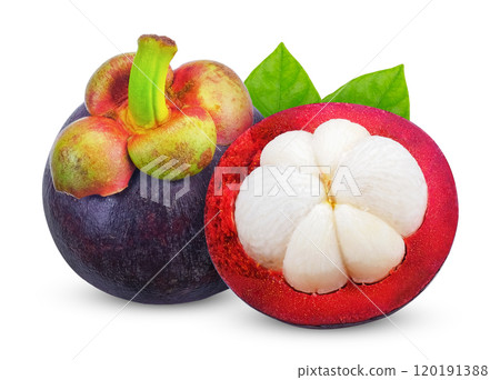 Mangosteen isolated on white background 120191388