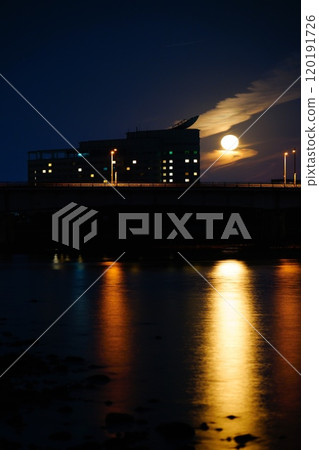 Late autumn moonset over Nagara Bridge 120191726