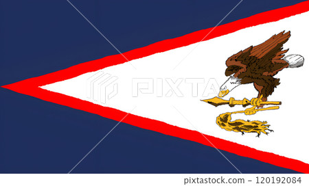 Hand-drawn flag of American Samoa. 120192084