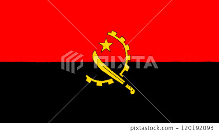 Hand-drawn flag of Angola. 120192093