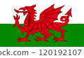 Hand drawn flag of Wales. 120192107