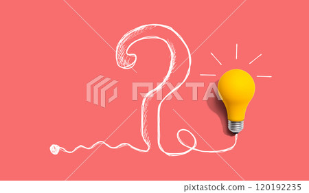 Light bulb and question mark Light bulb and question mark 120192235