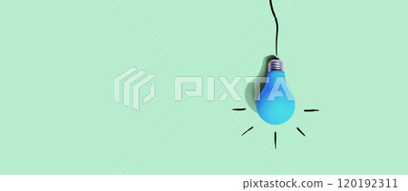Hanging idea light bulb - Business concept Hanging idea light bulb - Business concept 120192311