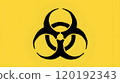 A hand-drawn biohazard flag. 120192343