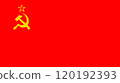 Hand-drawn Soviet flag. 120192393