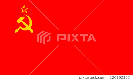 Hand-drawn Soviet flag. 120192393