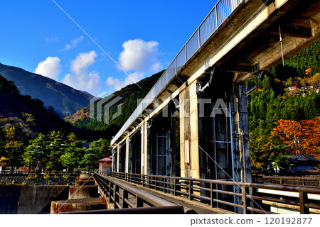 奧多摩湖,小河內水壩附近,秋葉風景 奧多摩湖,小河內水壩附近,秋葉風景 120192877