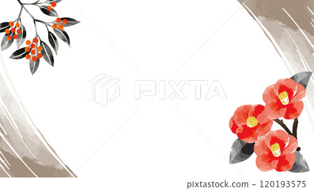 Camellia watercolor template vector illustration Camellia watercolor template vector illustration 120193575