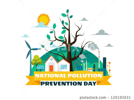 National Pollution Prevention Day Vector Illustration on 2 December for Awareness Campaign, featuring Factory, Forest, and Vehicle Pollution Issues National Pollution Prevention Day Vector Illustration on 2 December for Awareness Campaign, featuring Factory, Forest, and Vehicle Pollution Issues 120193831