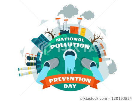 National Pollution Prevention Day Vector Illustration on 2 December for Awareness Campaign, featuring Factory, Forest, and Vehicle Pollution Issues 120193834