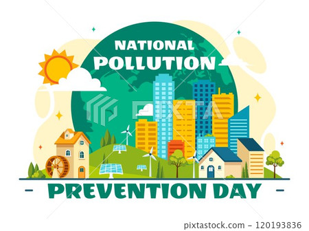 National Pollution Prevention Day Vector Illustration on 2 December for Awareness Campaign, featuring Factory, Forest, and Vehicle Pollution Issues 120193836