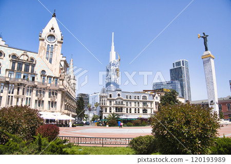Beautiful scenery around Europe Square in Batumi 120193989