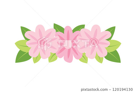 Beautiful Pink Girly Flower Floral Crown with Natural Nature Leaves 120194130