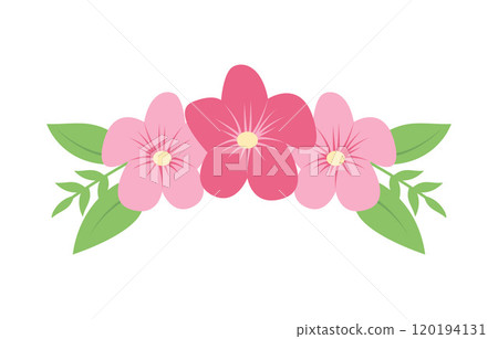 Beautiful Pink Girly Flower Floral Crown with Natural Nature Leaves 120194131