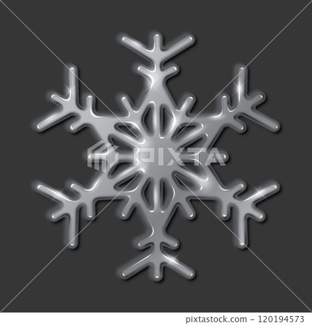 Glowing silver snowflake star center realistic illustration 120194573