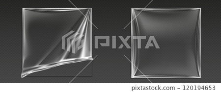 Plastic vinyl wrap with wrinkle and overlay effect 120194653