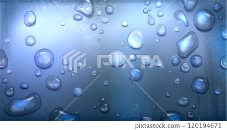 Rain water drop on glass surface. Rain water drop on glass surface. 120194671