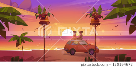 Summer sea beach sunset landscape Summer sea beach sunset landscape 120194672