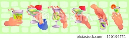 Drink toast with cocktail in hand. Party alcohol Drink toast with cocktail in hand. Party alcohol 120194751
