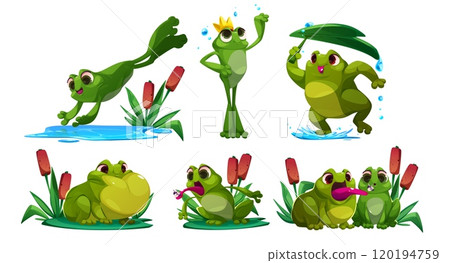 Cute frog cartoon character mascot Cute frog cartoon character mascot 120194759
