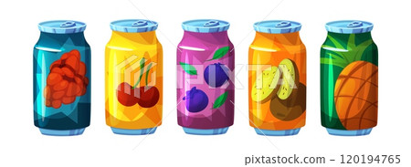 Fruit soda drink cans set Fruit soda drink cans set 120194765