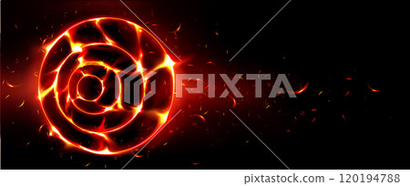Abstract fire ring isolated on black background Abstract fire ring isolated on black background 120194788