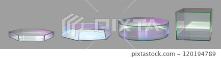 Geometric glass podiums mockups set Geometric glass podiums mockups set 120194789