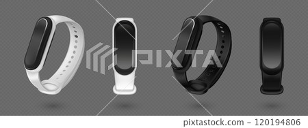 3D smart bands set on transparent background 120194806