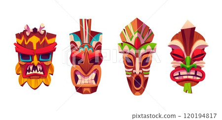 Traditional Hawaiian totem tiki mask Traditional Hawaiian totem tiki mask 120194817
