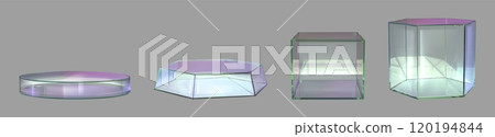 3d glass cylinder podium. Crystal platform box 3d glass cylinder podium. Crystal platform box 120194844