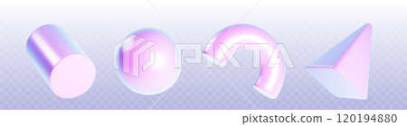 Abstract geometric shape with hologram effect. Abstract geometric shape with hologram effect. 120194880