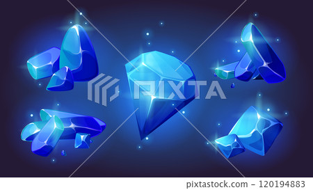Magic blue gemstones set Magic blue gemstones set 120194883