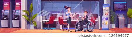 Business office with computer desk illustration 120194977