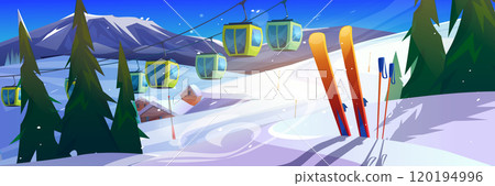 Winter skiing resort landscape 120194996