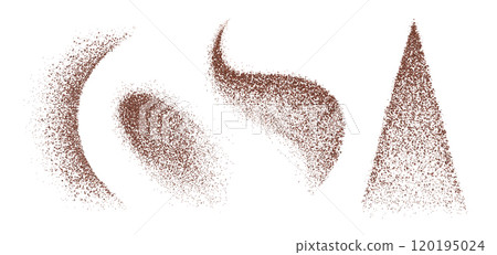 Coffee powder particle. Chocolate dust splash 120195024