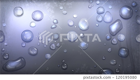 Rain water drop on glass surface. 120195080