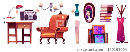 Antique store or garage sale market goods Antique store or garage sale market goods 120195094