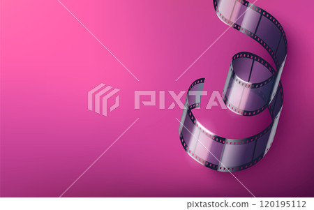 Cinematography banner with film tape strip roll Cinematography banner with film tape strip roll 120195112