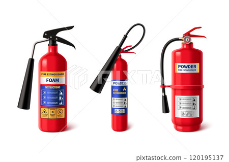 3d realistic fire extinguisher isolated vector 120195137