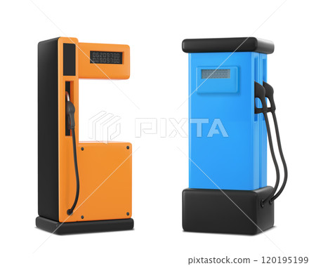 Gas station pumps set 120195199