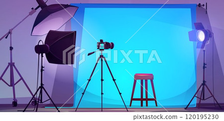 Professional studio photoshoot setup 120195230