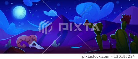 Night sandy desert background 120195254