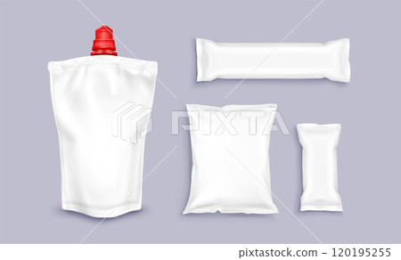 3D pouch and plastic packages mockup set 120195255